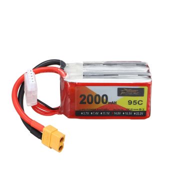 Batería LiPo ZOP Power 14.8V 2000mAh 95C 4S con enchufe XT60 para drone RC