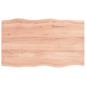 Tablero Mesa | Tablero Escritorio Madera Tratada Borde Natural Marrón 100x60x(2-4)cm