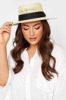 yours sombrero crema canotier con cinta negra