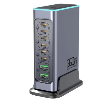 [GaN Tech] Bakeey WLX-F8L Cargador USB PD de 660W de 8 puertos 2USB-A+6USB-C PD QC3.0 FCP AFC Carga Rápida con Luz RGB E