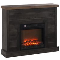 homcom chimenea electrica 1800w con efecto de llama mando a distancia temporizador semanal para sala 30 m gris oscuro   aosom espana