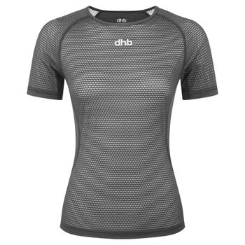 dhb Women's Lightweight Mesh Short Sleeve Baselayer, Black
