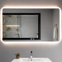 espejo rectangular con luz led 70cmx50cm - funcion antivaho - 3 colores de luz y brillo regulable con memoria