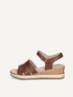 caprice heeled sandal brown made of leather with wedge heel size 36