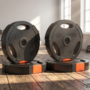 Discos Pesas 2x10 Kg 2x5 Kg Sportnow, Pp Arena, Negro