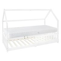cama infantil montessori 90 x 200 cm blanca ml-design