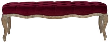 Banco en roble/lino, merlot