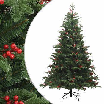 Árbol De Navidad | Decoraciones De Navidad Artificial Con Piñas Y Bayas 240 Cm Cfw824757