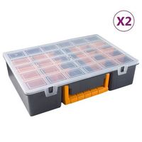 cajas de accesorios 2 uds divisores extraibles pp 360x250x85mm vidaxl