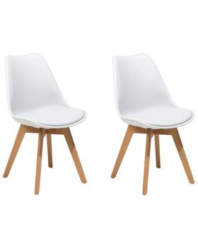 Conjunto de 2 sillas de comedor  blanco