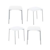 pack de 4 taburetes inya con estructura metalica y asiento acolchado tapizado en pvc en color blanco 47 x 35 x 35 cm