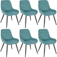 set 6 sillas de comedor sillas de terciopelo para relajarse ergonomicas con respaldo turco - verde - woltu