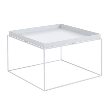 Mesa de centro de exterior en acero blanco al.40 x l.60 x p.60