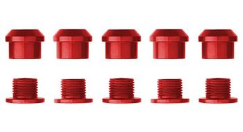 Tuercas y tornillos de plato alugear para monoplato 5 piezas rojo