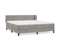 cama box spring con colchon terciopelo gris claro 160x200 cm diseno plano