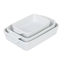 juego de 3 fuentes de horno de ceramica - white - 165x418x285cm