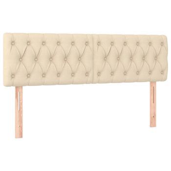 Cabeceros 2 Unidades Tela Color Crema 72x7x78/88 Cm