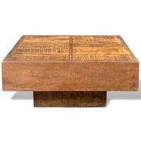 mesa de centromesa auxiliarmesa de cafe cuadrada de madera de mango marron
