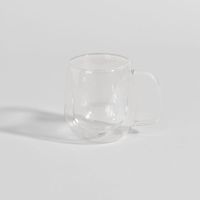 taza de doble pared de vidrio transparente