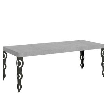 Mesa Extensible Karamay Premium 160/420x90 Cm Patas Hormigón Antracita