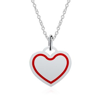 Cadena con colgante corazón de plata 925 grabable