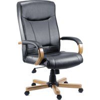 teknik 85 series 8512hlw bonded-leather reclining executive chair - kingston black  oak black