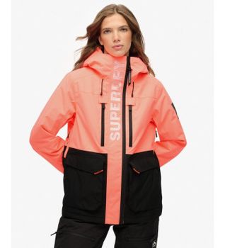 Superdry para mujer. WS110181A Chaqueta Ultimate Freestyle Ski coral (M), Casual, Deportivo, Poliéster, Nieve