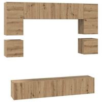 conjunto de mueble de tv 8 piezas roble artisan 80 x 30 x 30 cm