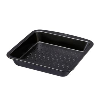 Fuente cuadrada acero negra 24 cm