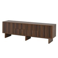mueble de tv de 180 cm nogal oscuro para televisores de hasta 75 pulgadas