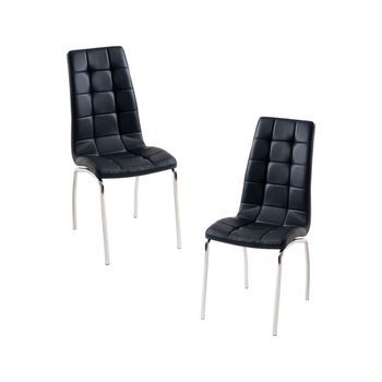 Pack 2 Sillas Liam De Polipiel 97*40*54 Cm - Negro