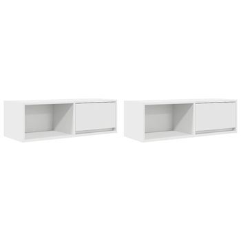 Muebles De Tv 2 Uds Blanco 80x31x25,5 Cm Madera De Ingeniería