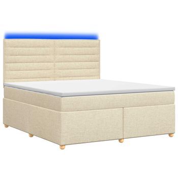 Cama Tapizada 144x200x140,5 Cm Tejido - Crema