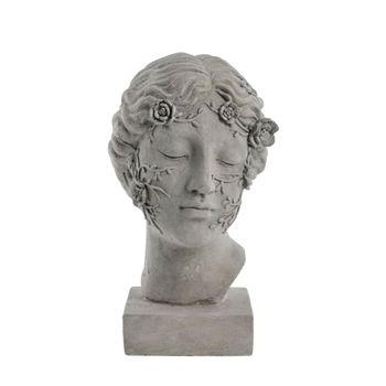 Estatua rostro de poliresina gris alt. 31