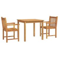 conjunto comedor jardin 3 uds  mueble jardin mesa y sillas madera maciza de acacia