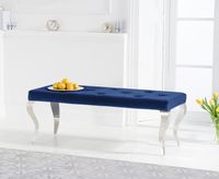 fitzrovia 130cm blue velvet bench