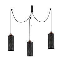 lampara colgante moderno negro 3 luces con accesorios para el techo