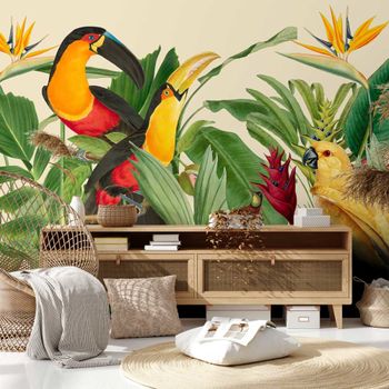 Papel pintado jardín de aves 364x270cm