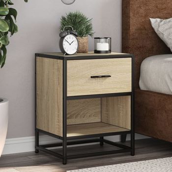 Mesitas De Noche (2 Uds) - Mueble Para Dormitorio - Madera De Ingeniería - Roble Sonoma (40x31x50cm)