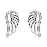 pendientes ala plata 925 circonita