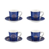 juego de 4 tazas y platillos astros