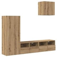 unidades de pared para tv 4 uds  mueble de salon  gabinete de tv roble artesanal