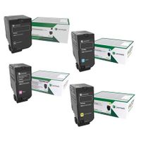 original multipack lexmark cx727de printer toner cartridges 4 pack -75b20k0