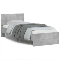 cama para adulto  cama individual  estructura de cama cabecero luces led gris hormigon 90x190 cm cfw662042