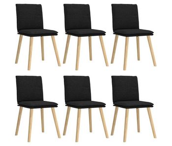 Vidaxl sillas de comedor giratorias 6 unidades tela negras