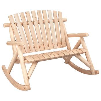 Banco Mecedora De Jardín | Silla De Jardín De 2 Plazas Madera Abeto 123x96x102 Cm