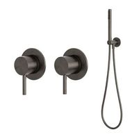 kit de ducha pared acero inoxidable 316l color canon de fusil con mezclador