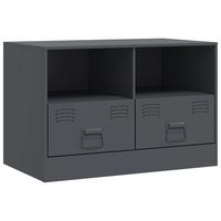 mueble para tv  mueble de salon  gabinete de tv de acero gris antracita 67x39x44 cm