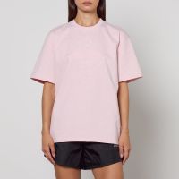 ganni drop shoulder heart cotton-jersey t-shirt - m