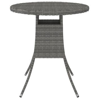 Mesa De Jardín | Mesa De Exterior Ratán Sintético Gris 70x70x73 Cm